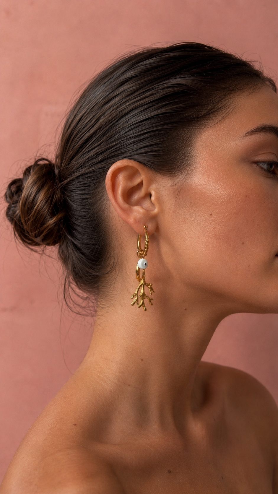 Golden Tide Charm Hoops